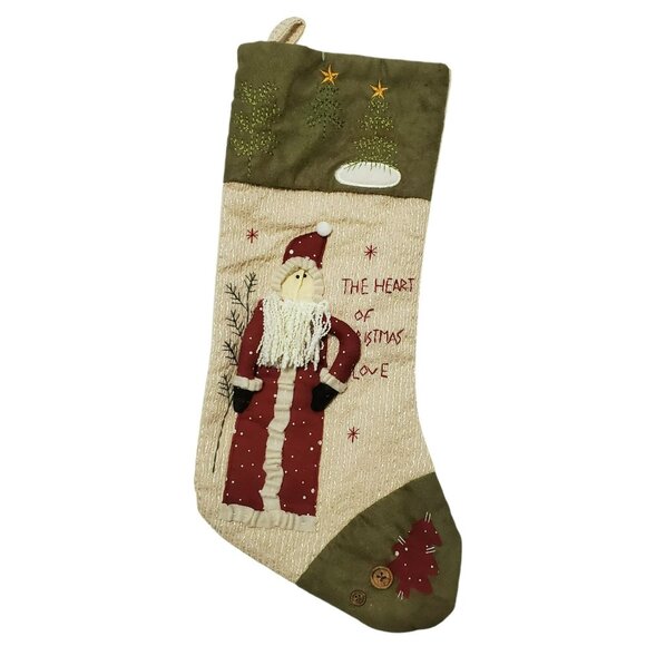 2 Dan Dee Christmas Stockings Santa Claus & Snowman Country Folk Art 17.5" New - Picture 3 of 11